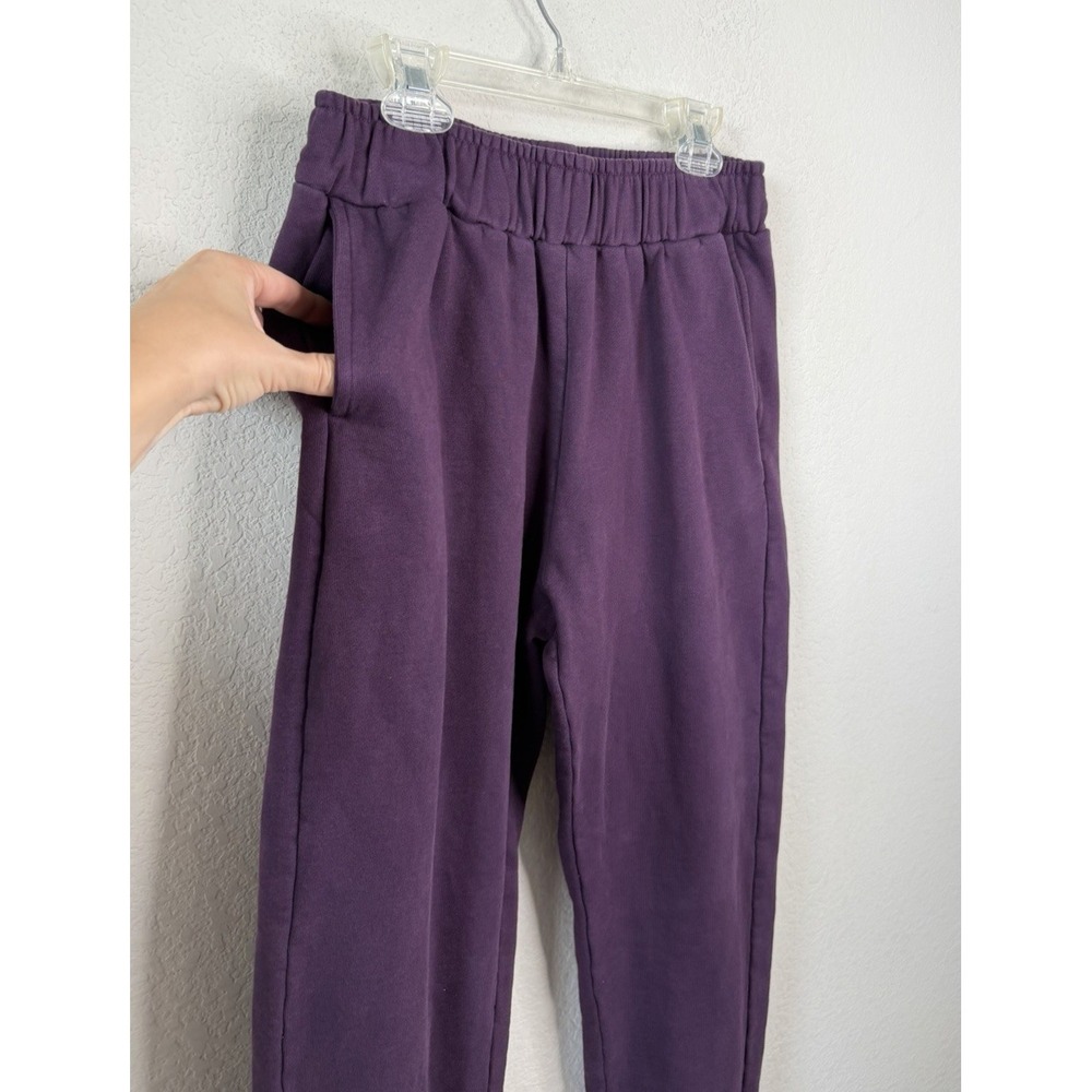 PACT Womens Jogger Sweatpants Sz S Purple Organic Cotton Lounge Athleisure Comfy - Picture 2 of 5